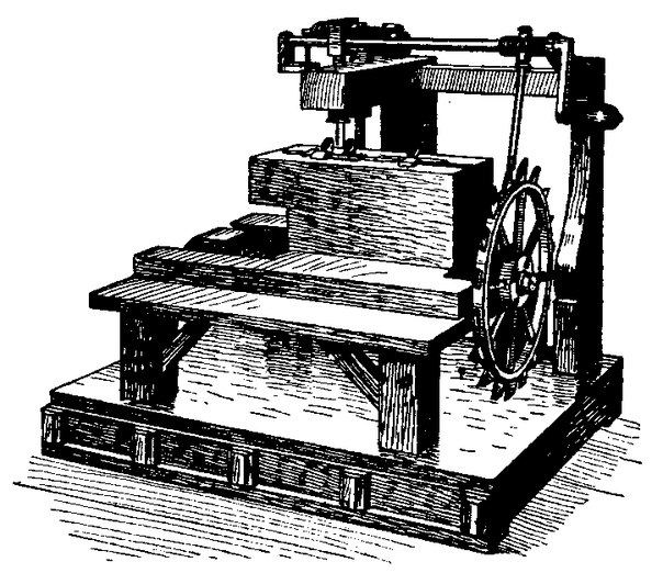 В 1790 году англичанин Томас Сент получил патент на машинку для шитья башмаков и сапог, дававшую однониточный шов.